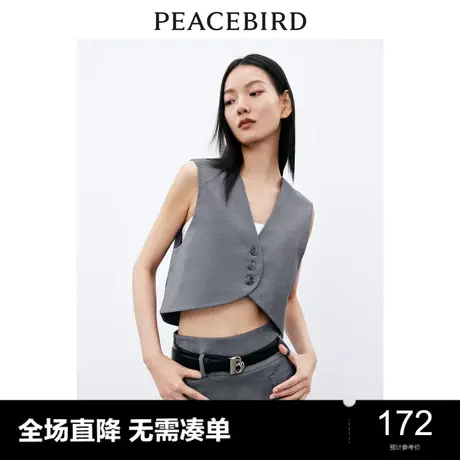 沃克弧形下摆马甲商品大图