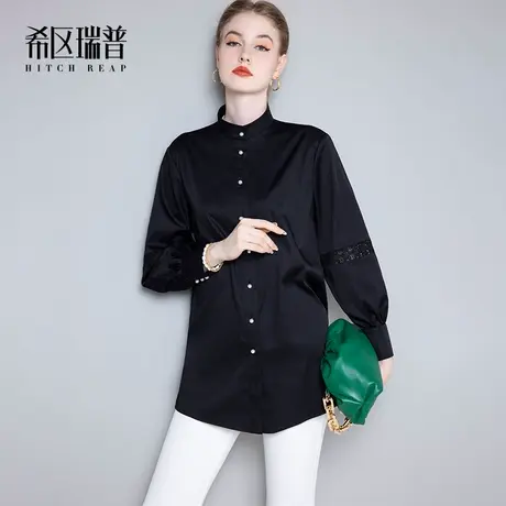 希区瑞普高端衬衫女秋冬季2023年新款气质灯笼袖时尚别致法式上衣商品大图