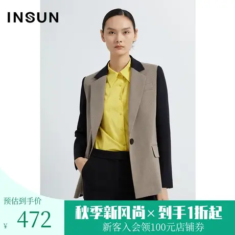 恩裳秋季时尚撞色原创设计通勤百搭西装外套女装图片