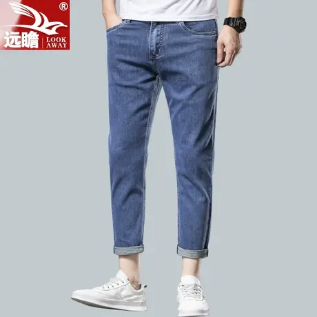 夏天薄款九分裤男夏季直筒修身休闲9分裤潮流2022新款牛仔裤男款商品大图