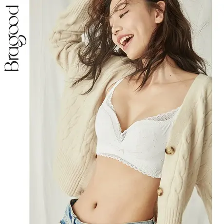 内衣女无钢圈小胸聚拢收副乳调整型日系少女蕾丝莫代尔文胸罩套装商品大图