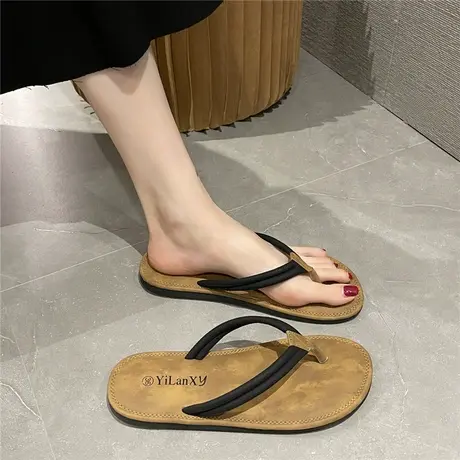 人字拖鞋女时尚外穿防滑个性夹脚夏季凉拖鞋韩版学生简约沙滩拖鞋商品大图