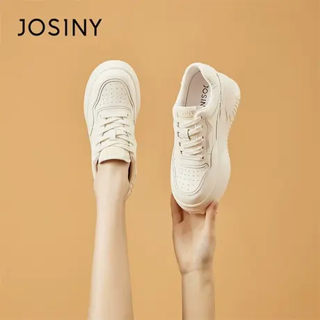 Josiny/卓诗尼厚底小白鞋女2024年春季新款女鞋子板鞋休闲运动鞋商品大图