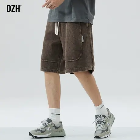 男士美式咖色短裤男夏季五分裤2023新款纯棉裤子夏天男款运动中裤商品大图