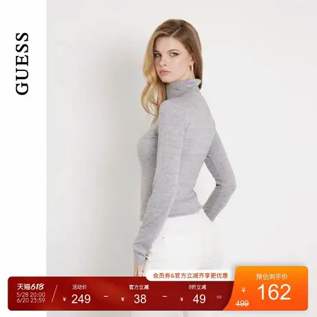 GUESS女士纯色百搭修身高领内搭针织衫-W4BP14KCGM2商品大图