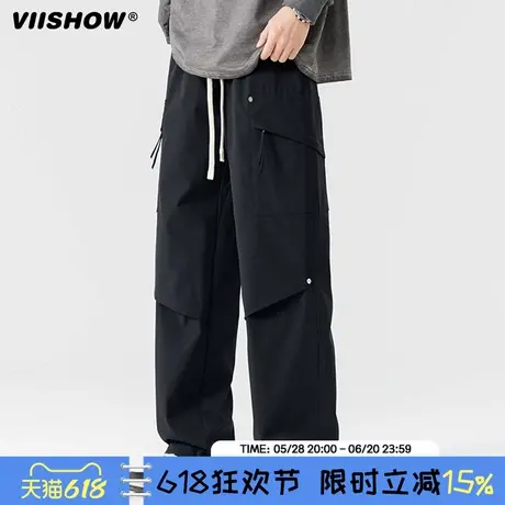 VIISHOW美式机能冲锋裤男春秋季潮牌户外运动防水工装直筒休闲裤商品大图