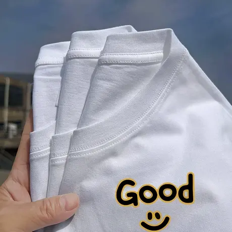 秀洛贾斯汀比伯同款good表情笑脸痛衣夏季情侣装纯棉圆领短袖T恤图片