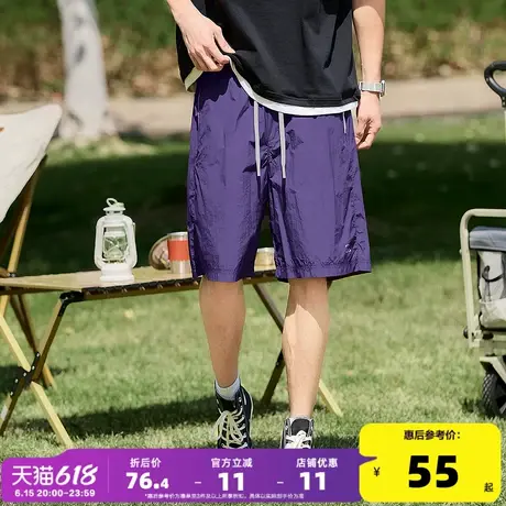 唐狮25夏季薄款外穿休闲短裤男新款宽松工装直筒五分裤户外pc商品大图