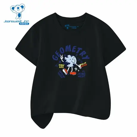 XD真维斯男童春季新款卡通地球印花百搭日常时尚男生短袖T恤图片