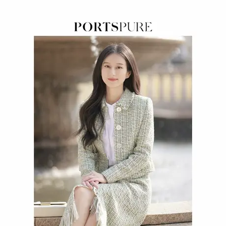 【博主同款】宝姿PORTSPURE女装2025夏季新品格纹花呢香风短外套图片