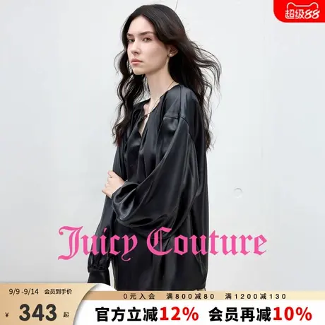 Juicy Couture橘滋仿皮光泽感宽松泡泡长袖袖小衫女商品大图