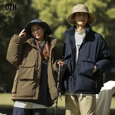 情侣工装棉服男冬季加厚潮牌山系棉衣防风立领外套户外情侣装棉袄商品大图