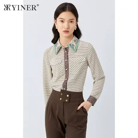YINER音儿女装2021秋季新款衬衫8C61330026商品大图