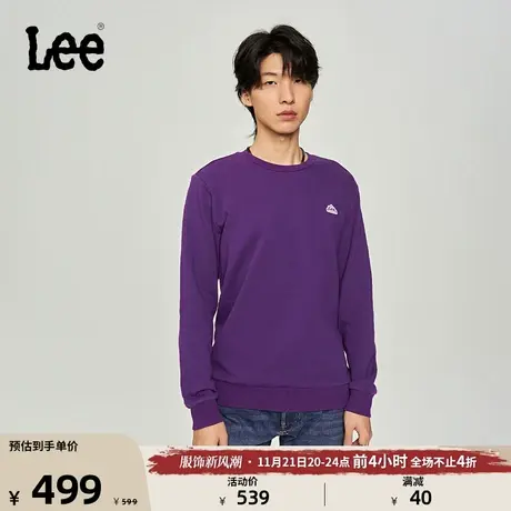 Lee商场同款23秋冬新品标准版基础款圆领多色卫衣男LMT006775201图片