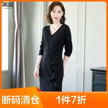 简涵高端大码女装早秋胖mm显瘦卫衣裙洋气连衣裙图片