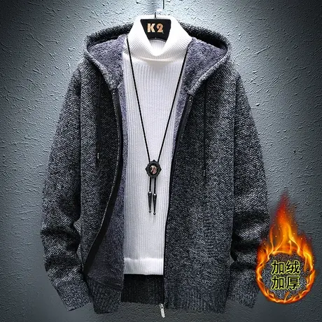 秋冬季男士夹克2023新款修身韩版秋装加绒加厚外套帅气学生外衣服商品大图