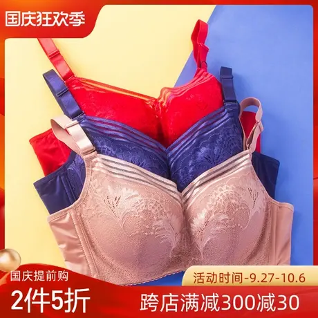 纤妍专柜同款小胸软钢圈AB蕾丝聚拢上托型收侧内衣女士文胸BW0208商品大图