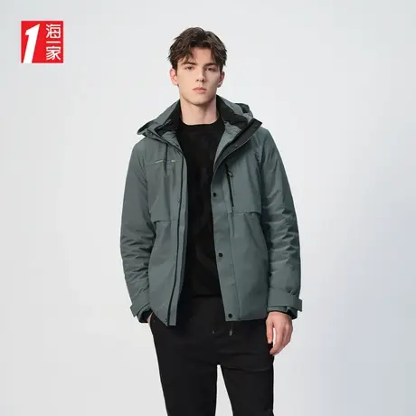 海一家青春休闲活力鹅绒服冬季保暖外套连帽基础青年男士羽绒服商品大图