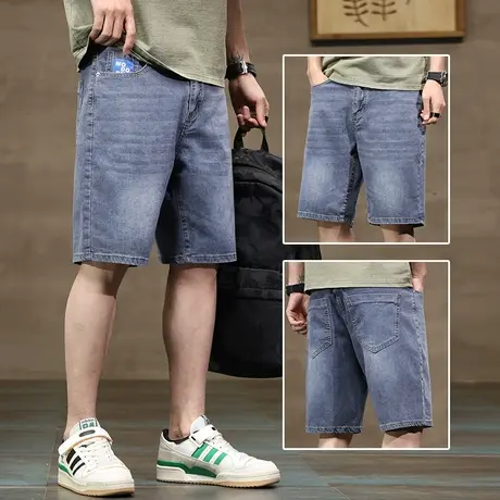 夏款五分牛仔短裤男士夏季薄款夏天中裤男款马裤休闲5分裤男裤子商品大图