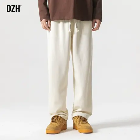 男士米色重磅休闲裤男春秋宽松裤子2023新款直筒裤潮牌运动裤百搭商品大图