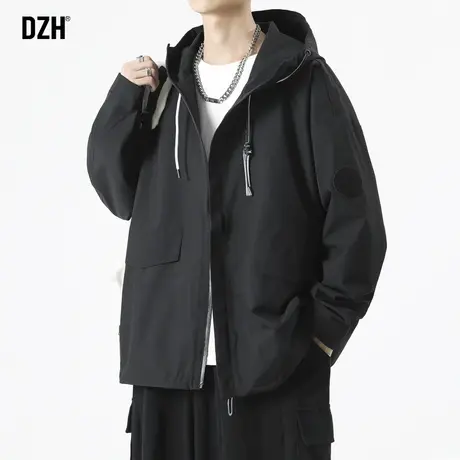 男士户外冲锋衣登山风衣外套潮牌男休闲外衣川西旅游穿搭短款风衣商品大图