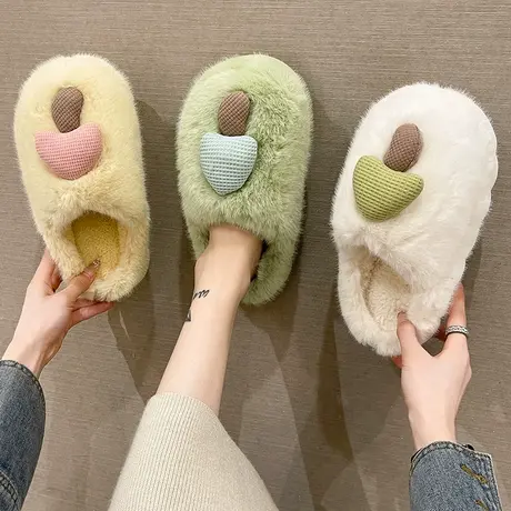 厚底棉拖鞋女秋冬季外穿可爱蘑菇室内居家用防滑毛绒保暖月子拖鞋商品大图