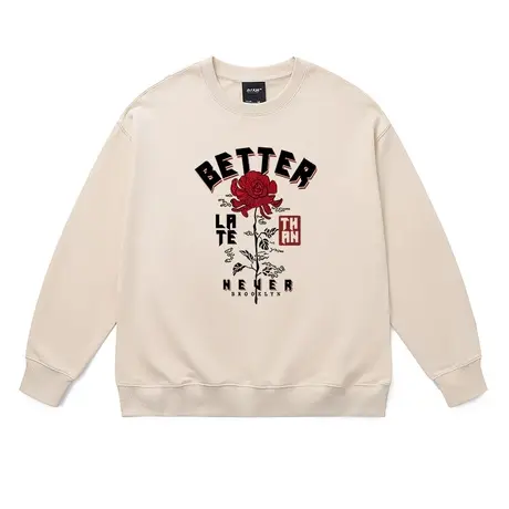 重磅情侣装卫衣花朵主题图案印花高街加绒加厚嘻哈落肩外套冬男女商品大图