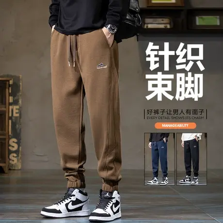 针织束脚运动卫裤春季男款潮牌休闲裤子2024新款春秋款男裤青少年商品大图