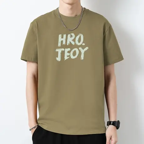 260g重磅纯棉短袖t恤男夏季圆领上衣服美式潮牌体恤宽松全棉半袖商品大图