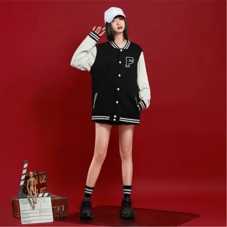 Ohlyah美式棒球服女春秋ins潮秋冬情侣外套2023年新款国潮闺蜜装商品大图