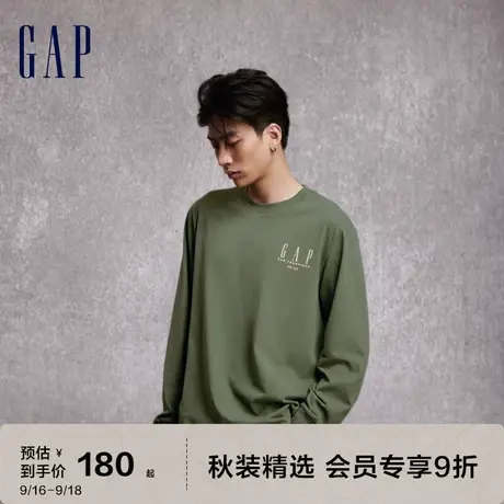 Gap男女装秋季2023新款LOGO纯棉廓形长袖T恤773183运动休闲上衣图片