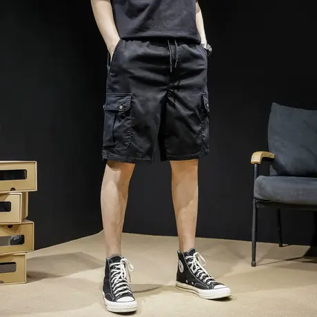 夏季休闲工装短裤男士宽松ins潮牌五分裤大码胖子潮流5分中裤薄款商品大图