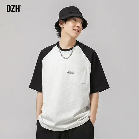 男士全棉t恤男日系潮牌宽松半袖上衣刺绣体恤衫夏季男装2023新款商品大图