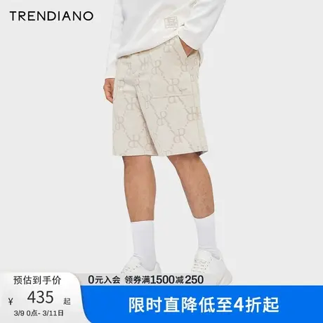 TRENDIANO字母提花梭织短裤2024年春季新款潮奢老花五分裤时尚男图片