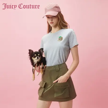 Juicy Couture橘滋2024早春日穿搭新款女装图案贴布绣女士T恤商品大图