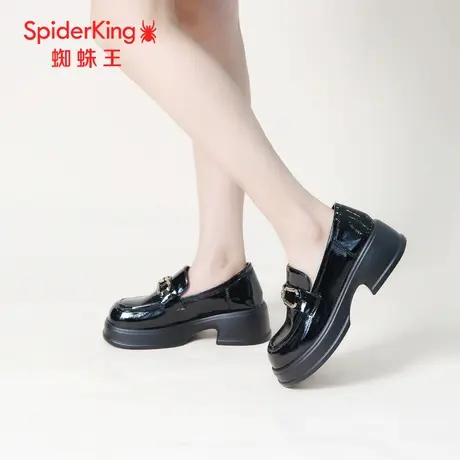 SPIDER KING/蜘蛛王乐福鞋女漆皮2023秋商场新款JK女单鞋软底时尚图片