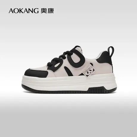 【门店发货】奥康女鞋 2024春季新款丑萌百搭厚底休闲板鞋面包鞋图片