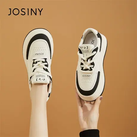 Josiny/卓诗尼厚底小白鞋女2024新款春季爆款炸街休闲运动女鞋子商品大图