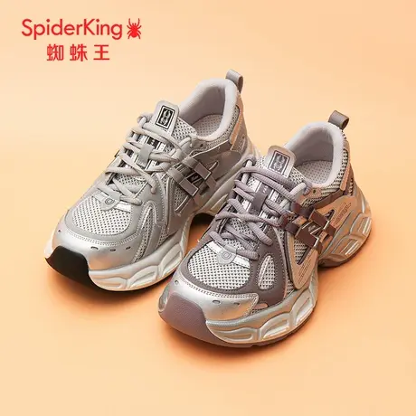 SPIDER KING/蜘蛛王正品老爹鞋女2025秋新款网面运动厚底时尚潮酷商品大图