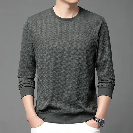 秋款t恤男长袖薄款春秋卫衣内衣圆领透气多色打底衫宽松套头外搭商品大图