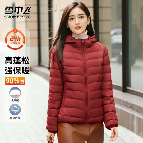 雪中飞羽绒服2024新款秋冬季轻薄男女同款简约日常百搭款休闲外套商品大图