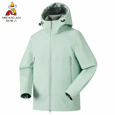 稻草人软壳冲锋衣男2025新款秋冬户外防风防水登山服宽松外套女款图片