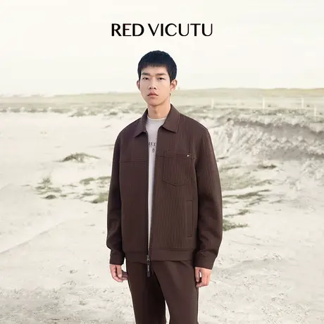 VICUTU/威可多男士外套舒暖亲肤时尚翻领商务通勤休闲百搭上衣图片