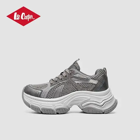 Lee Cooper时尚老爹鞋女2025新款秋季软底增高网面水钻休闲运动鞋商品大图