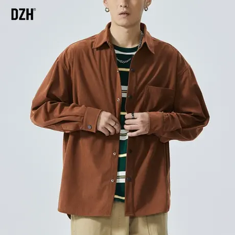 男士翻领衬衫男长袖宽松秋季高级感痞帅衬衣男士潮牌休闲男装上衣商品大图