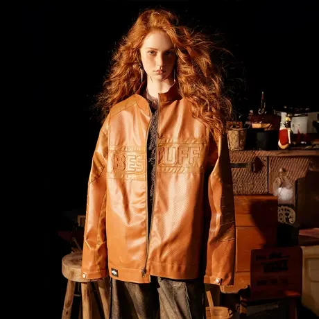 设计感机车风棉服女加厚冬天外套2023年新款街头复古潮牌宽松棉衣商品大图