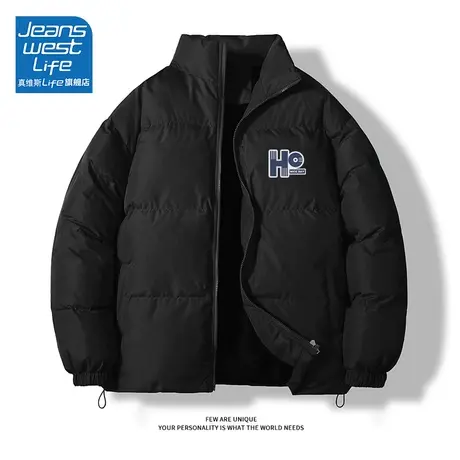 真维斯LIFE黑色短款面包棉服2023年新款爆款小个子加厚冬季外套女图片