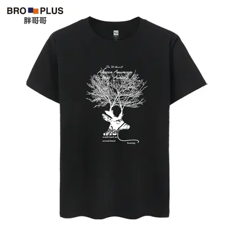 胖哥哥夏季新款加肥加大短袖大码男装潮胖子t恤加大号宽松打底衫商品大图