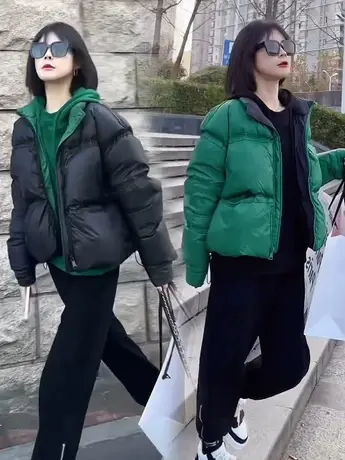 设计感欧货2023年新款冬季时尚羽绒棉服女短款小个子加厚棉衣外套图片