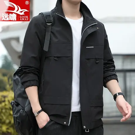 外套男春秋季休闲潮牌时尚男生2023新款帅气百搭夹克宽松上衣服男商品大图